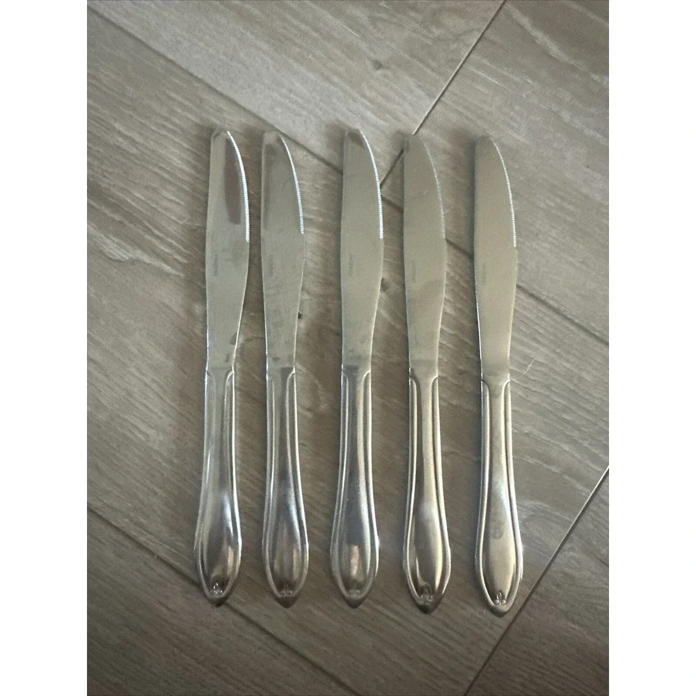 5 Oneida‎ Temple Stainless Flatware Solid Outline Dinner Knife